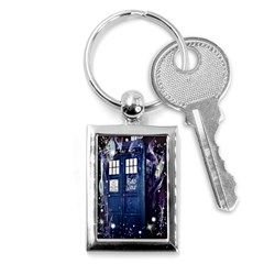 Bad Wolf Tardis Doctor Who Key Chain (rectangle) by Cendanart