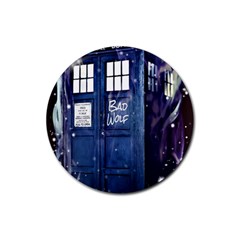 Bad Wolf Tardis Doctor Who Rubber Round Coaster (4 Pack) by Cendanart