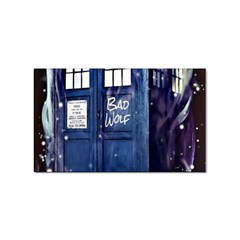 Bad Wolf Tardis Doctor Who Sticker Rectangular (100 Pack) by Cendanart