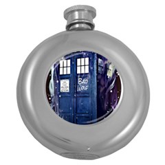 Bad Wolf Tardis Doctor Who Round Hip Flask (5 Oz) by Cendanart