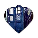 Bad Wolf Tardis Doctor Who Dog Tag Heart (Two Sides) Back