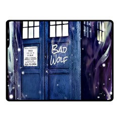 Bad Wolf Tardis Doctor Who Fleece Blanket (small) by Cendanart