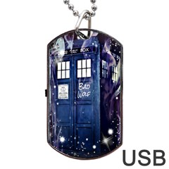 Bad Wolf Tardis Doctor Who Dog Tag Usb Flash (one Side) by Cendanart