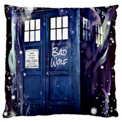 Bad Wolf Tardis Doctor Who Standard Premium Plush Fleece Cushion Case (two Sides) by Cendanart