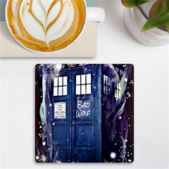 Bad Wolf Tardis Doctor Who Uv Print Square Tile Coaster  by Cendanart