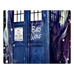 Bad Wolf Tardis Doctor Who Premium Plush Fleece Blanket (large) by Cendanart