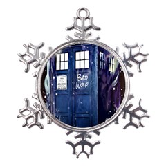 Bad Wolf Tardis Doctor Who Metal Large Snowflake Ornament