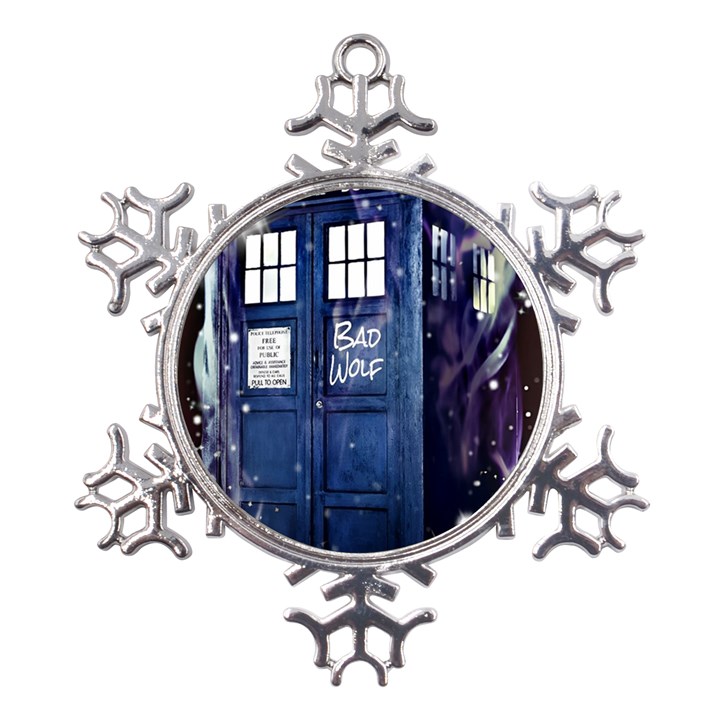 Bad Wolf Tardis Doctor Who Metal Large Snowflake Ornament