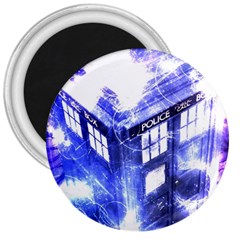 Tardis Doctor Who Blue Travel Machine 3  Magnets by Cendanart