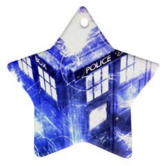 Tardis Doctor Who Blue Travel Machine Ornament (star) by Cendanart