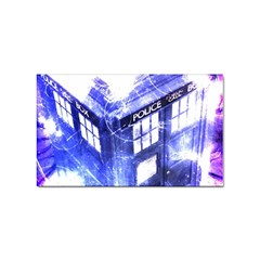 Tardis Doctor Who Blue Travel Machine Sticker Rectangular (100 Pack) by Cendanart