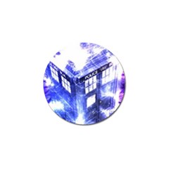 Tardis Doctor Who Blue Travel Machine Golf Ball Marker by Cendanart