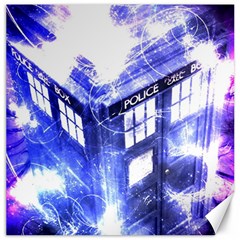 Tardis Doctor Who Blue Travel Machine Canvas 16  X 16  by Cendanart