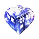 Tardis Doctor Who Blue Travel Machine Dog Tag Heart (Two Sides) Front