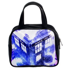 Tardis Doctor Who Blue Travel Machine Classic Handbag (two Sides) by Cendanart