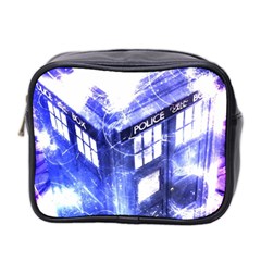 Tardis Doctor Who Blue Travel Machine Mini Toiletries Bag (two Sides) by Cendanart