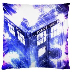 Tardis Doctor Who Blue Travel Machine Standard Premium Plush Fleece Cushion Case (two Sides) by Cendanart