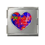 Doctor Who Dr Who Tardis Mega Link Heart Italian Charm (18mm) Front