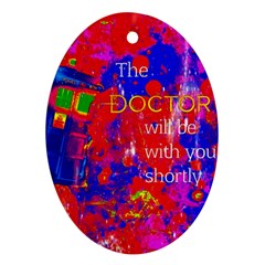 Doctor Who Dr Who Tardis Oval Ornament (two Sides)