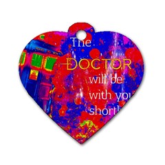 Doctor Who Dr Who Tardis Dog Tag Heart (one Side)