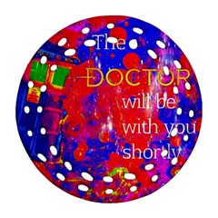 Doctor Who Dr Who Tardis Round Filigree Ornament (two Sides)