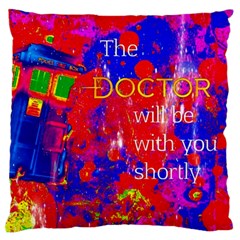 Doctor Who Dr Who Tardis Large Premium Plush Fleece Cushion Case (two Sides)