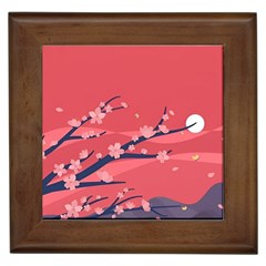 Illustration Minimal Minimalist Scenery Minimalist Japanese Art Framed Tile by Bedest