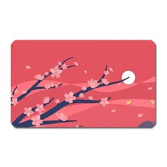 Illustration Minimal Minimalist Scenery Minimalist Japanese Art Magnet (rectangular) by Bedest