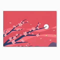 Illustration Minimal Minimalist Scenery Minimalist Japanese Art Postcard 4 x 6  (pkg Of 10) by Bedest