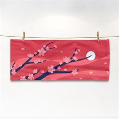 Illustration Minimal Minimalist Scenery Minimalist Japanese Art Hand Towel by Bedest