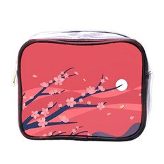 Illustration Minimal Minimalist Scenery Minimalist Japanese Art Mini Toiletries Bag (one Side) by Bedest