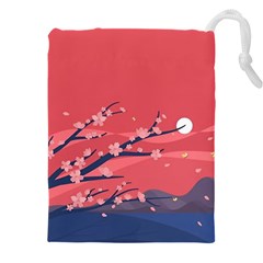 Illustration Minimal Minimalist Scenery Minimalist Japanese Art Drawstring Pouch (4xl) by Bedest