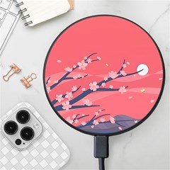 Illustration Minimal Minimalist Scenery Minimalist Japanese Art Wireless Fast Charger(black) by Bedest