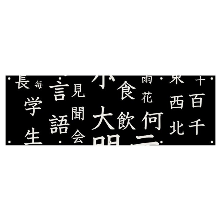 Japanese Basic Kanji Anime Dark Minimal Words Banner and Sign 12  x 4 