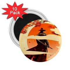 Samurai Art Ninja Katana Anime Aesthetic  Japanese Lore Style Mythology Retro Classic Warrior 2 25  Magnets (10 Pack)  by Bedest