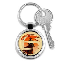 Samurai Art Ninja Katana Anime Aesthetic  Japanese Lore Style Mythology Retro Classic Warrior Key Chain (round) by Bedest