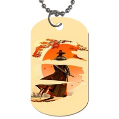 Samurai Art Ninja Katana Anime Aesthetic  Japanese Lore Style Mythology Retro Classic Warrior Dog Tag (one Side) by Bedest