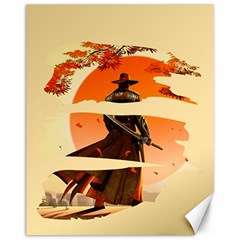 Samurai Art Ninja Katana Anime Aesthetic  Japanese Lore Style Mythology Retro Classic Warrior Canvas 11  X 14  by Bedest