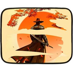 Samurai Art Ninja Katana Anime Aesthetic  Japanese Lore Style Mythology Retro Classic Warrior Fleece Blanket (mini) by Bedest