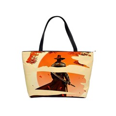 Samurai Art Ninja Katana Anime Aesthetic  Japanese Lore Style Mythology Retro Classic Warrior Classic Shoulder Handbag by Bedest