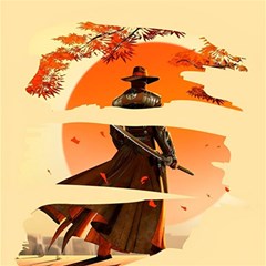 Samurai Art Ninja Katana Anime Aesthetic  Japanese Lore Style Mythology Retro Classic Warrior Play Mat (square) by Bedest