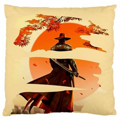 Samurai Art Ninja Katana Anime Aesthetic  Japanese Lore Style Mythology Retro Classic Warrior Large Premium Plush Fleece Cushion Case (one Side) by Bedest