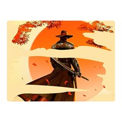 Samurai Art Ninja Katana Anime Aesthetic  Japanese Lore Style Mythology Retro Classic Warrior Two Sides Premium Plush Fleece Blanket (mini) by Bedest