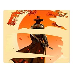 Samurai Art Ninja Katana Anime Aesthetic  Japanese Lore Style Mythology Retro Classic Warrior Two Sides Premium Plush Fleece Blanket (large) by Bedest