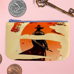 Samurai Art Ninja Katana Anime Aesthetic  Japanese Lore Style Mythology Retro Classic Warrior Large Coin Purse by Bedest