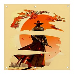 Samurai Art Ninja Katana Anime Aesthetic  Japanese Lore Style Mythology Retro Classic Warrior Banner And Sign 3  X 3  by Bedest