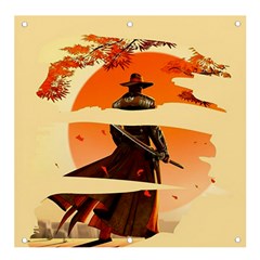 Samurai Art Ninja Katana Anime Aesthetic  Japanese Lore Style Mythology Retro Classic Warrior Banner And Sign 4  X 4  by Bedest