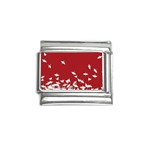 Red Sun Sea Waves Bird Japanese Art Minimalist Italian Charm (9mm) Front