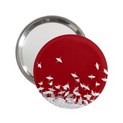 Red Sun Sea Waves Bird Japanese Art Minimalist 2.25  Handbag Mirrors