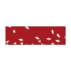 Red Sun Sea Waves Bird Japanese Art Minimalist Sticker (Bumper)